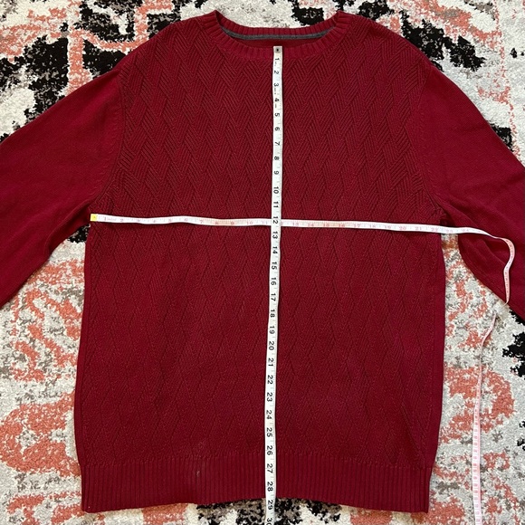 St. John’s Bay XXL Burgundy Cotton Cable Knit Sweater - Picture 4 of 4